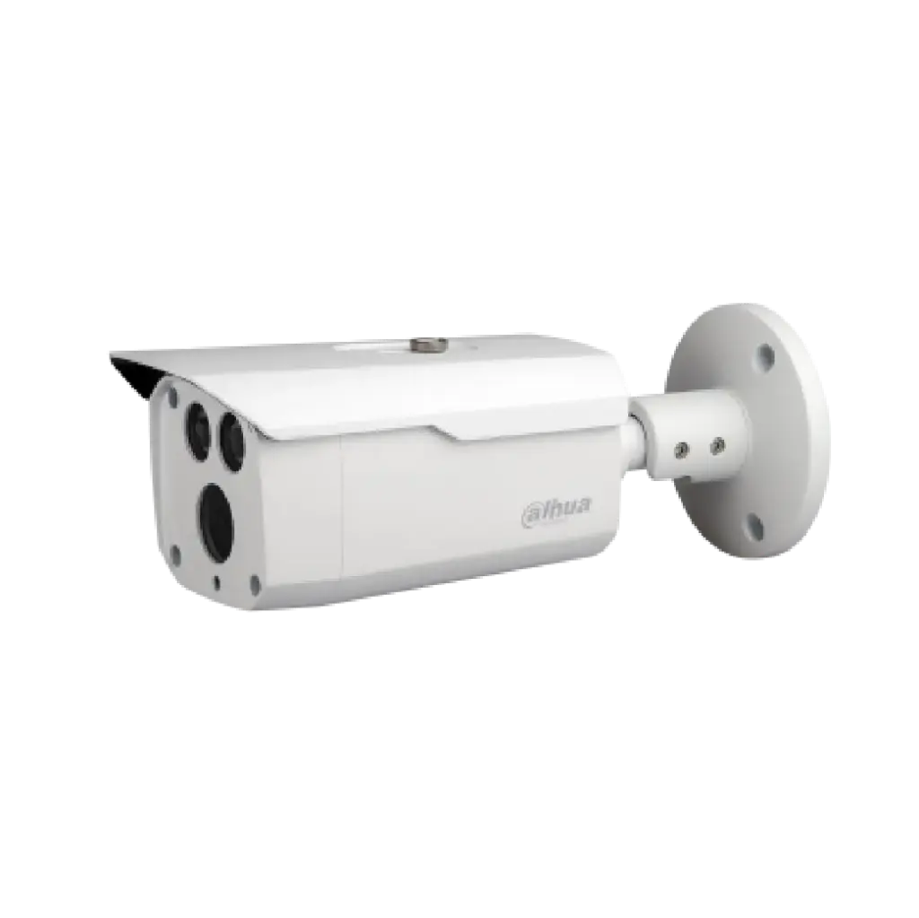 Cámara tipo bala 4 en 1, HDCVI/CVBS/AHD/TVI, 2MP(1080p), Dia/Noche Real, IR Smart Led 80m, chip CMOS 1/2.7", lente fijo 3.6mm, menú OSD sobre coaxial, 2DNR, DWDR, AGC, BLC, HLC, IP67, 12VDC-600mA. Metálica
